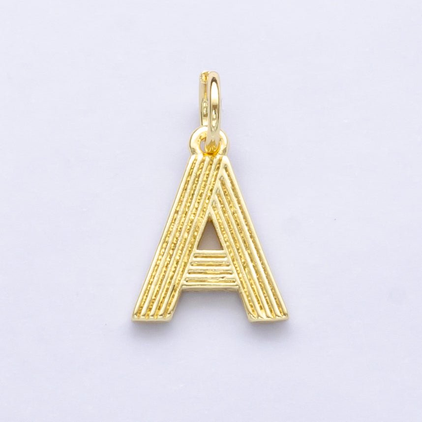 24K Gold Filled Groovy Disco Initial Letter Charm | A185 - A197