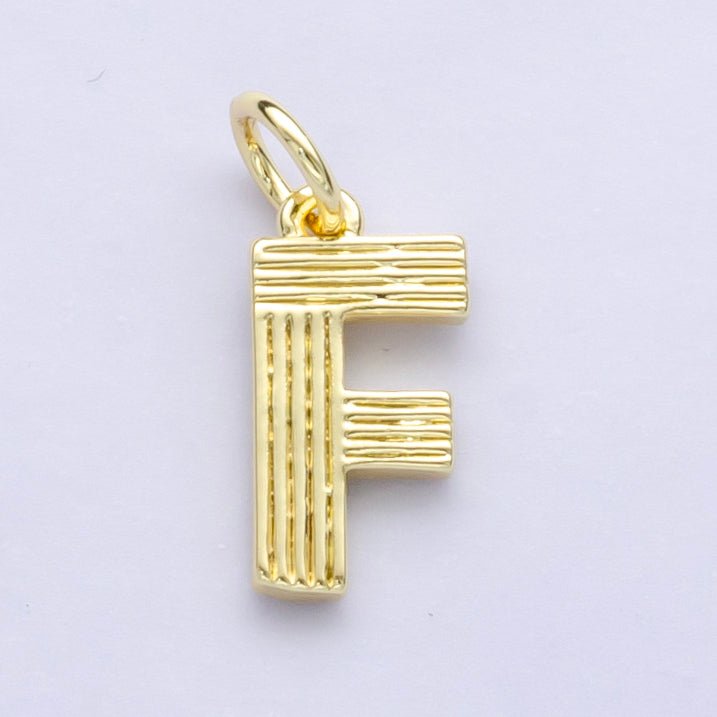 24K Gold Filled Groovy Disco Initial Letter Charm | A185 - A197