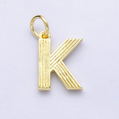 24K Gold Filled Groovy Disco Initial Letter Charm | A185 - A197