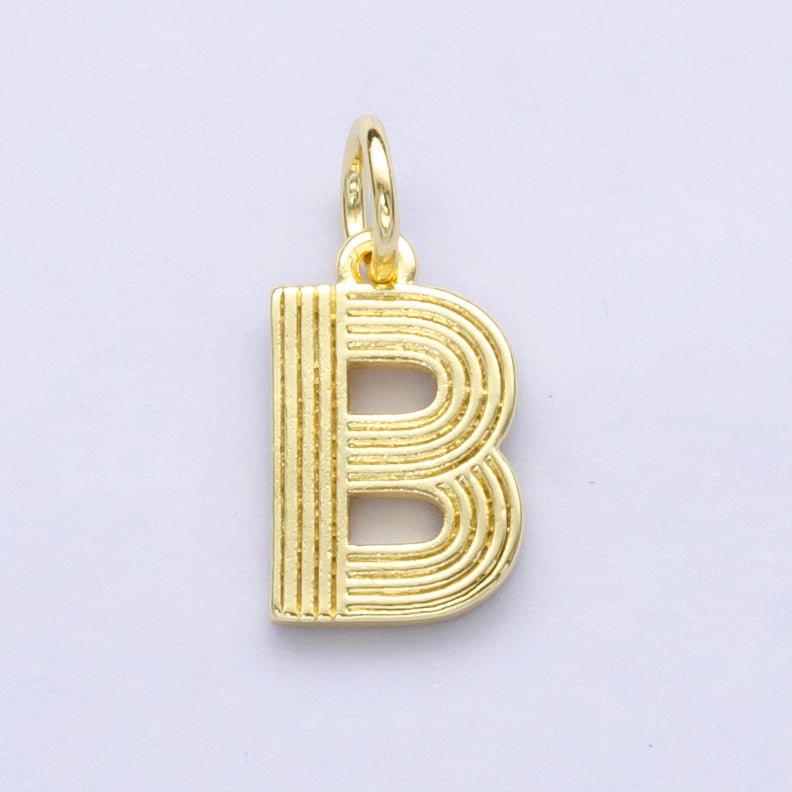 24K Gold Filled Groovy Disco Initial Letter Charm | A185 - A197