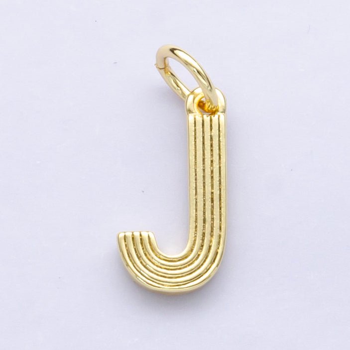 24K Gold Filled Groovy Disco Initial Letter Charm | A185 - A197