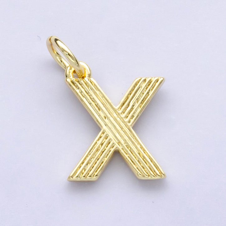 24K Gold Filled Groovy Disco Initial Letter Charm | A185 - A197