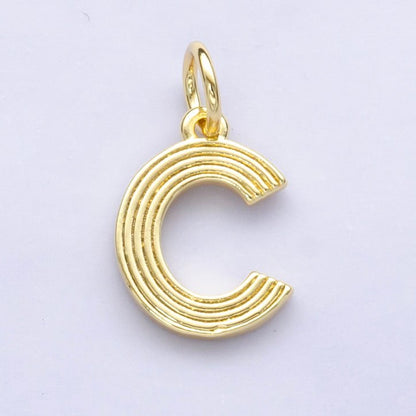 24K Gold Filled Groovy Disco Initial Letter Charm | A185 - A197
