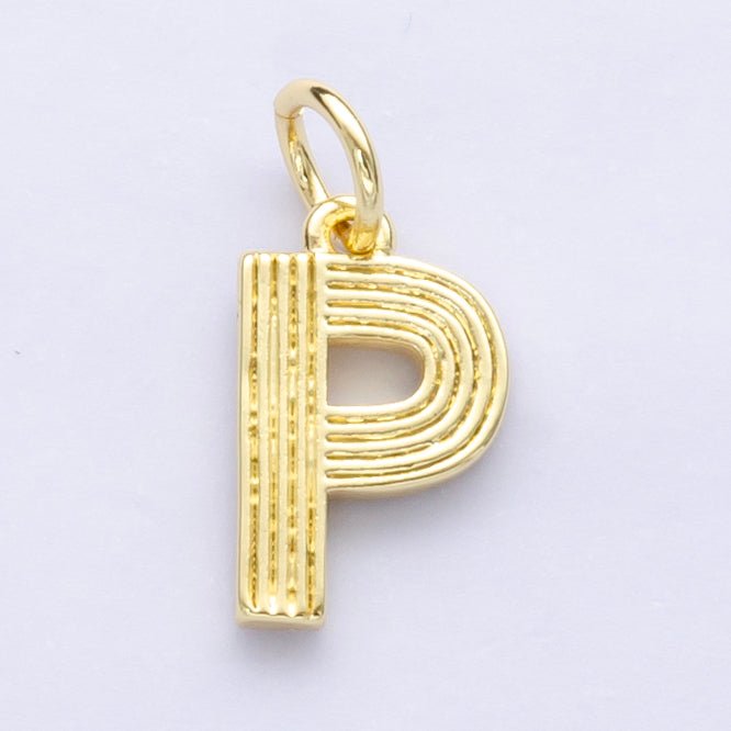 24K Gold Filled Groovy Disco Initial Letter Charm | A185 - A197