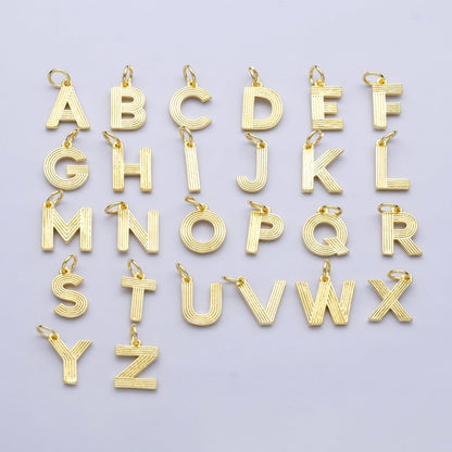 24K Gold Filled Groovy Disco Initial Letter Charm | A185 - A197