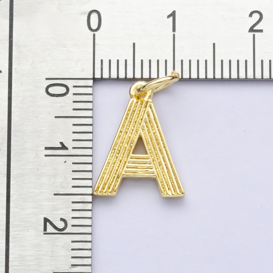 24K Gold Filled Groovy Disco Initial Letter Charm | A185 - A197