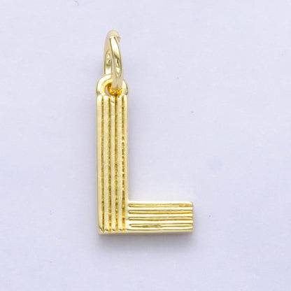 24K Gold Filled Groovy Disco Initial Letter Charm | A185 - A197