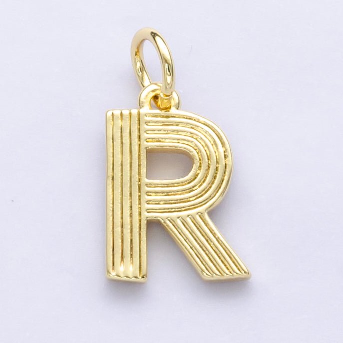 24K Gold Filled Groovy Disco Initial Letter Charm | A185 - A197