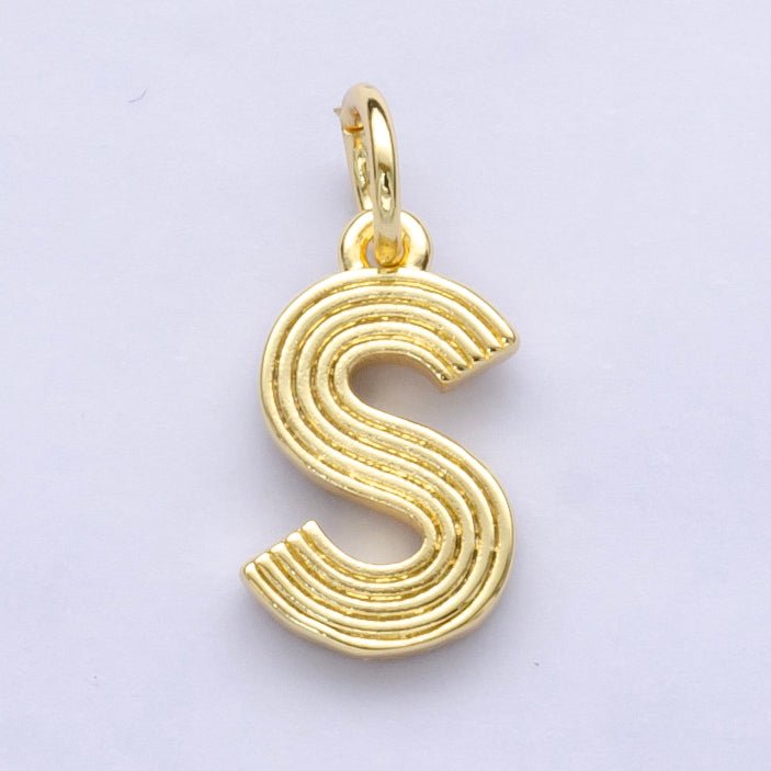 24K Gold Filled Groovy Disco Initial Letter Charm | A185 - A197
