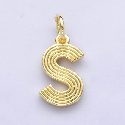 24K Gold Filled Groovy Disco Initial Letter Charm | A185 - A197