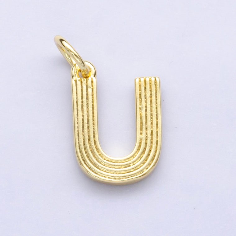 24K Gold Filled Groovy Disco Initial Letter Charm | A185 - A197