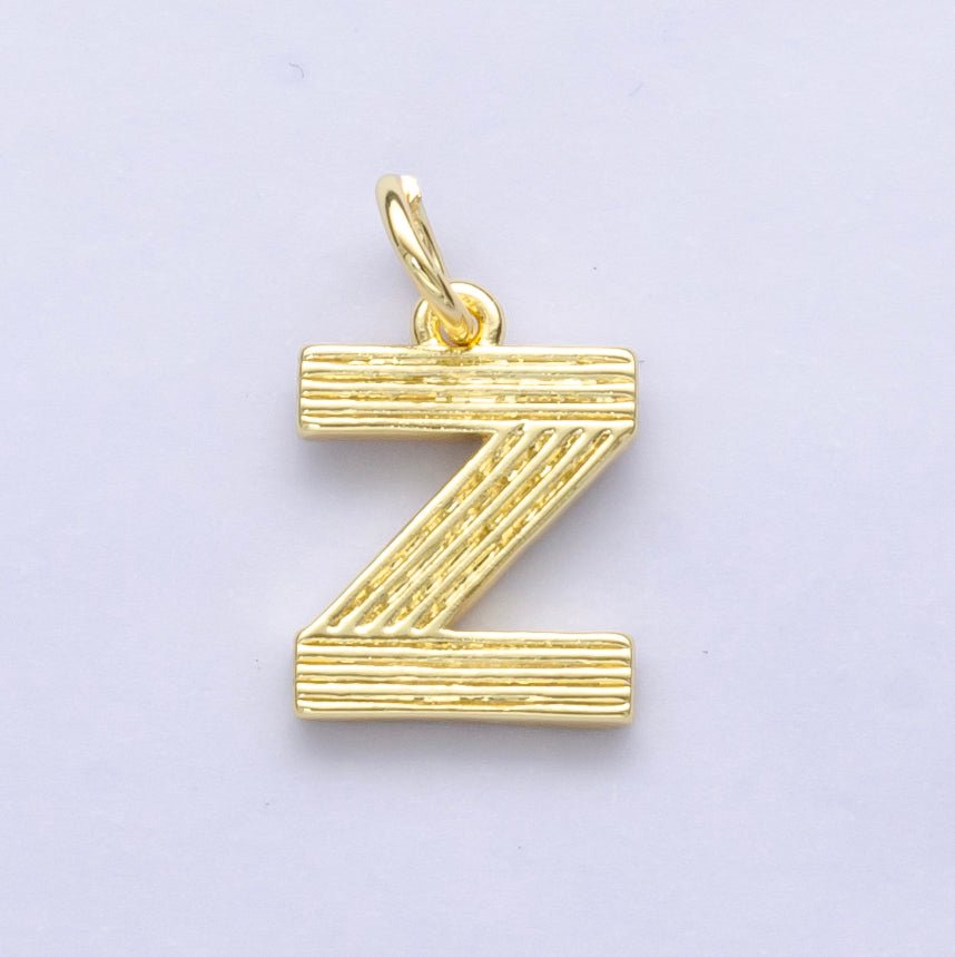 24K Gold Filled Groovy Disco Initial Letter Charm | A185 - A197