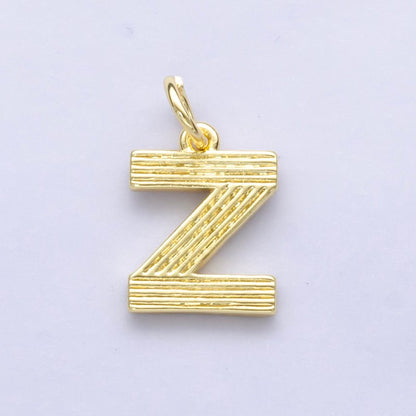 24K Gold Filled Groovy Disco Initial Letter Charm | A185 - A197