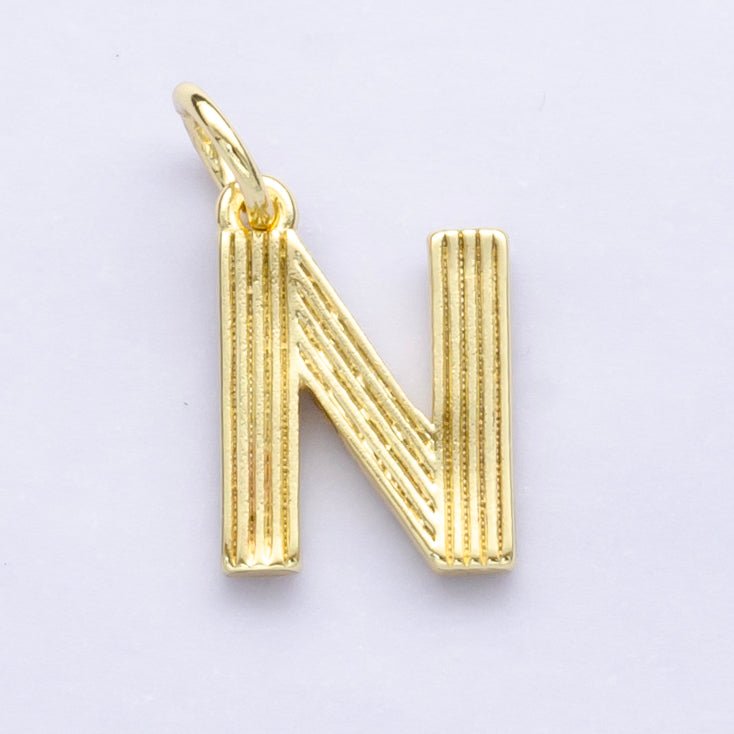 24K Gold Filled Groovy Disco Initial Letter Charm | A185 - A197