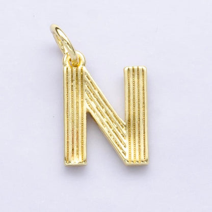 24K Gold Filled Groovy Disco Initial Letter Charm | A185 - A197