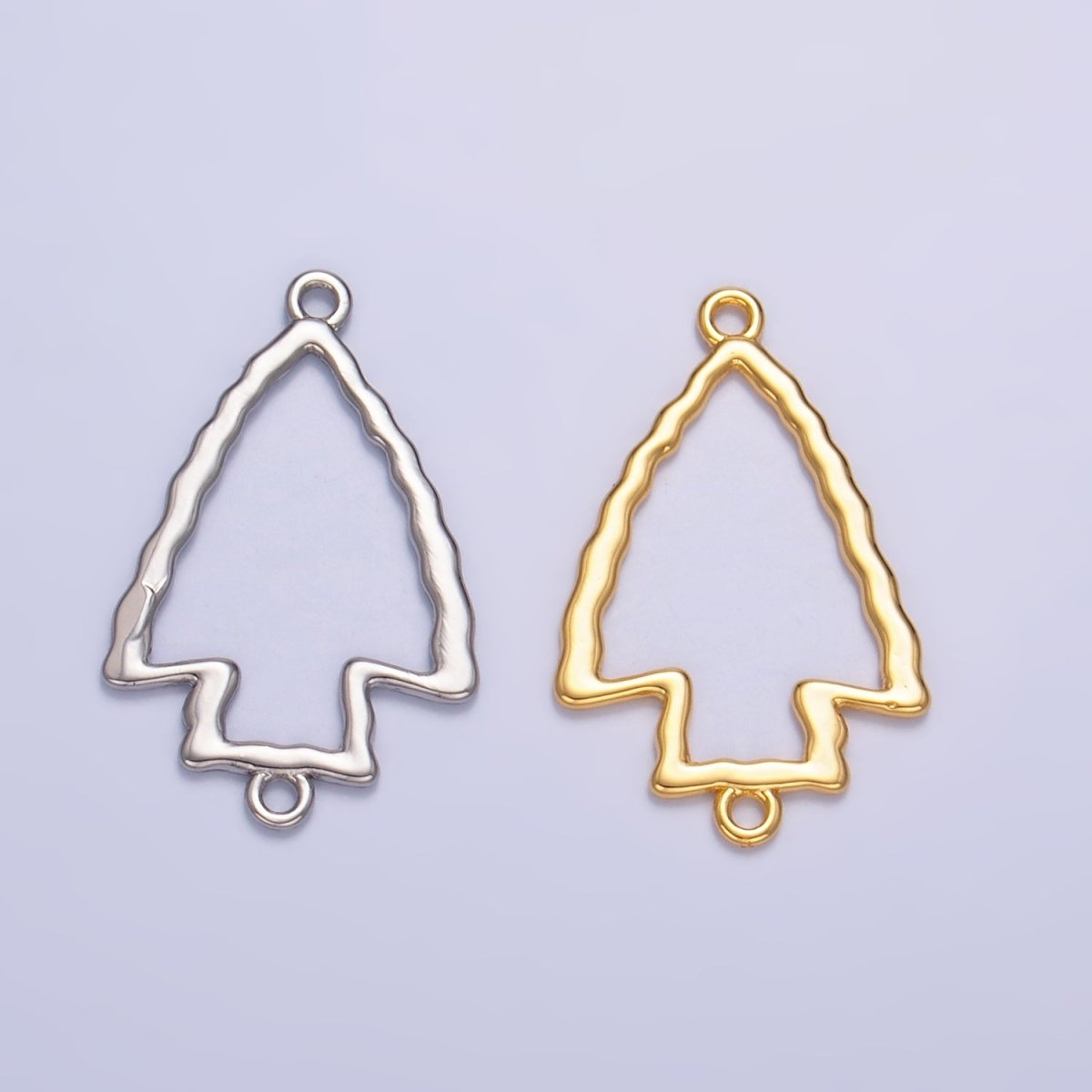 24K Gold Filled Hammered Arrow Open Charm Connector in Gold &amp; Silver | F833