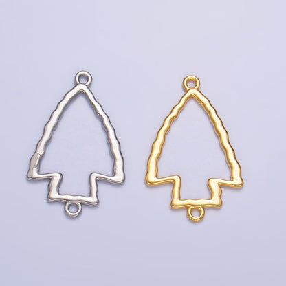 24K Gold Filled Hammered Arrow Open Charm Connector in Gold &amp; Silver | F833