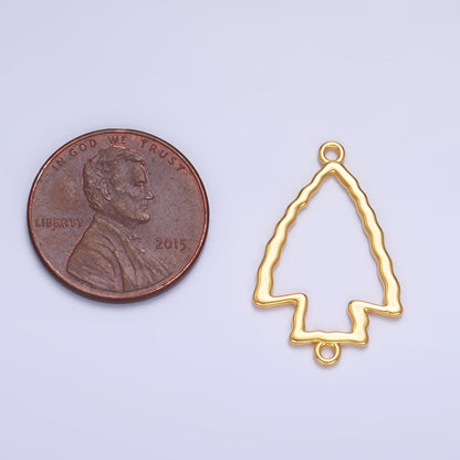 24K Gold Filled Hammered Arrow Open Charm Connector in Gold &amp; Silver | F833