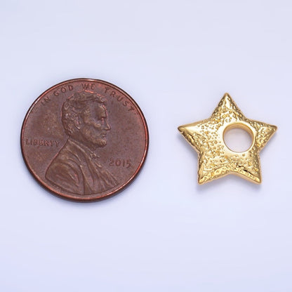 24K Gold Filled Hammered Celestial Star Pendant in Gold &amp; Silver | B629