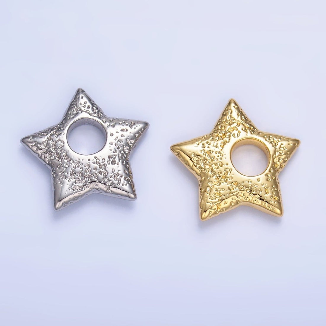 24K Gold Filled Hammered Celestial Star Pendant in Gold &amp; Silver | B629