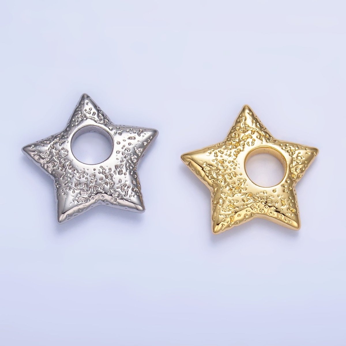 24K Gold Filled Hammered Celestial Star Pendant in Gold &amp; Silver | B629