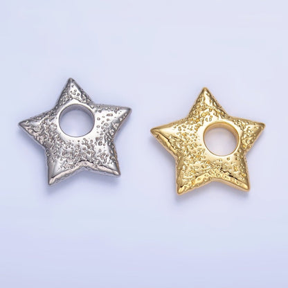 24K Gold Filled Hammered Celestial Star Pendant in Gold &amp; Silver | B629