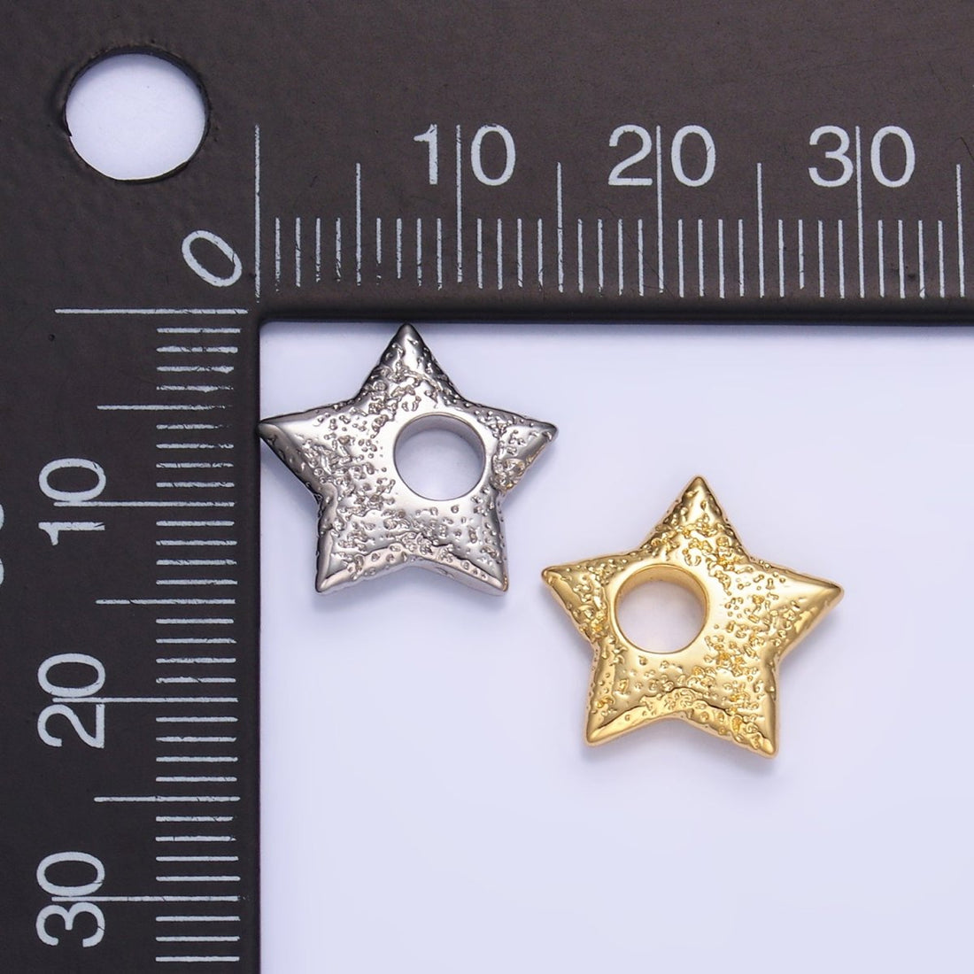 24K Gold Filled Hammered Celestial Star Pendant in Gold &amp; Silver | B629