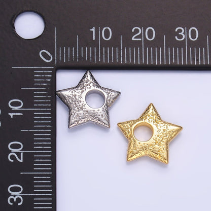 24K Gold Filled Hammered Celestial Star Pendant in Gold &amp; Silver | B629