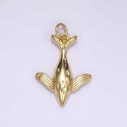 24K Gold Filled Hammered Fish Animal Minimalist Charm | M-127