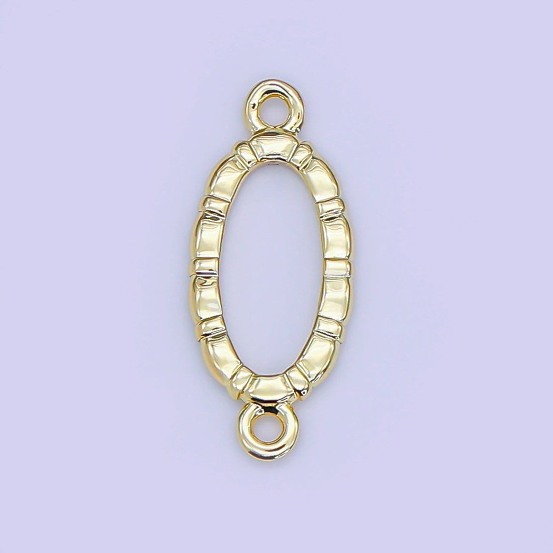 24K Gold Filled Hammered Oval Connector | Y-015