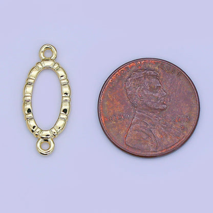 24K Gold Filled Hammered Oval Connector | Y-015