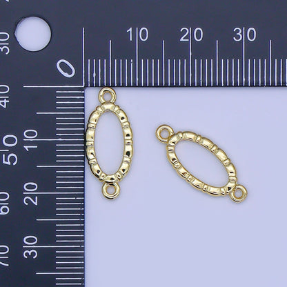 24K Gold Filled Hammered Oval Connector | Y-015