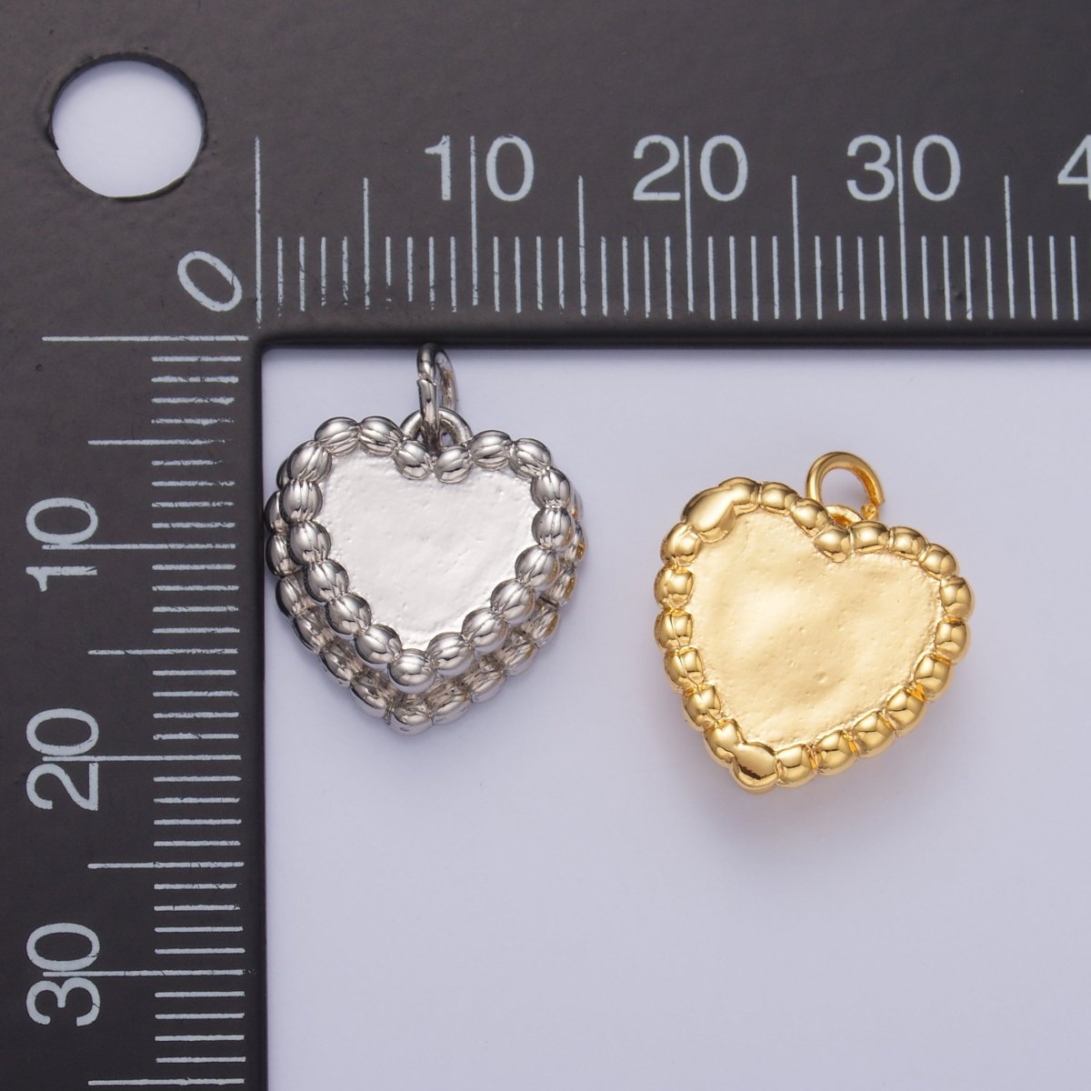 24K Gold Filled 15mm Heart Cake Pastry Desert Multidimensional Charm in Gold &amp; Silver | W413