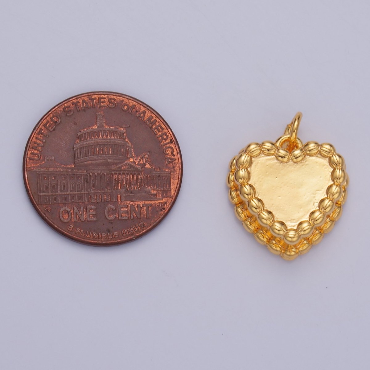24K Gold Filled 15mm Heart Cake Pastry Desert Multidimensional Charm in Gold &amp; Silver | W413