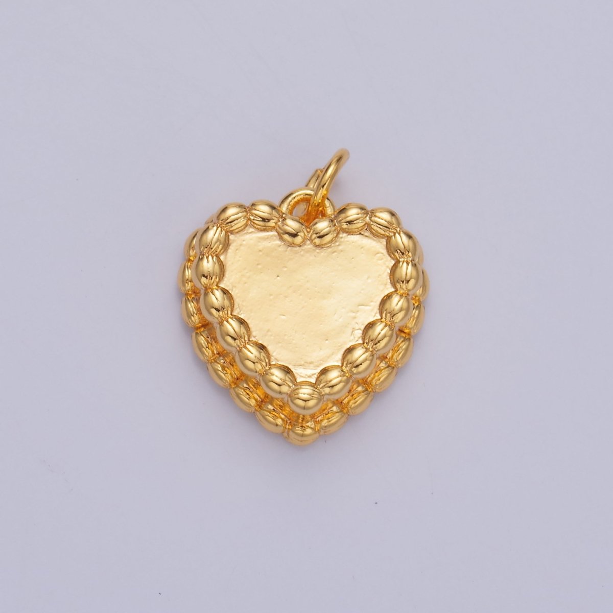 24K Gold Filled 15mm Heart Cake Pastry Desert Multidimensional Charm in Gold &amp; Silver | W413