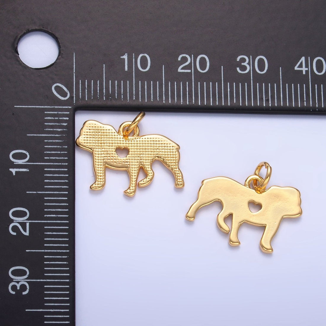 24K Gold Filled Heart Dog Pet Charm | W114