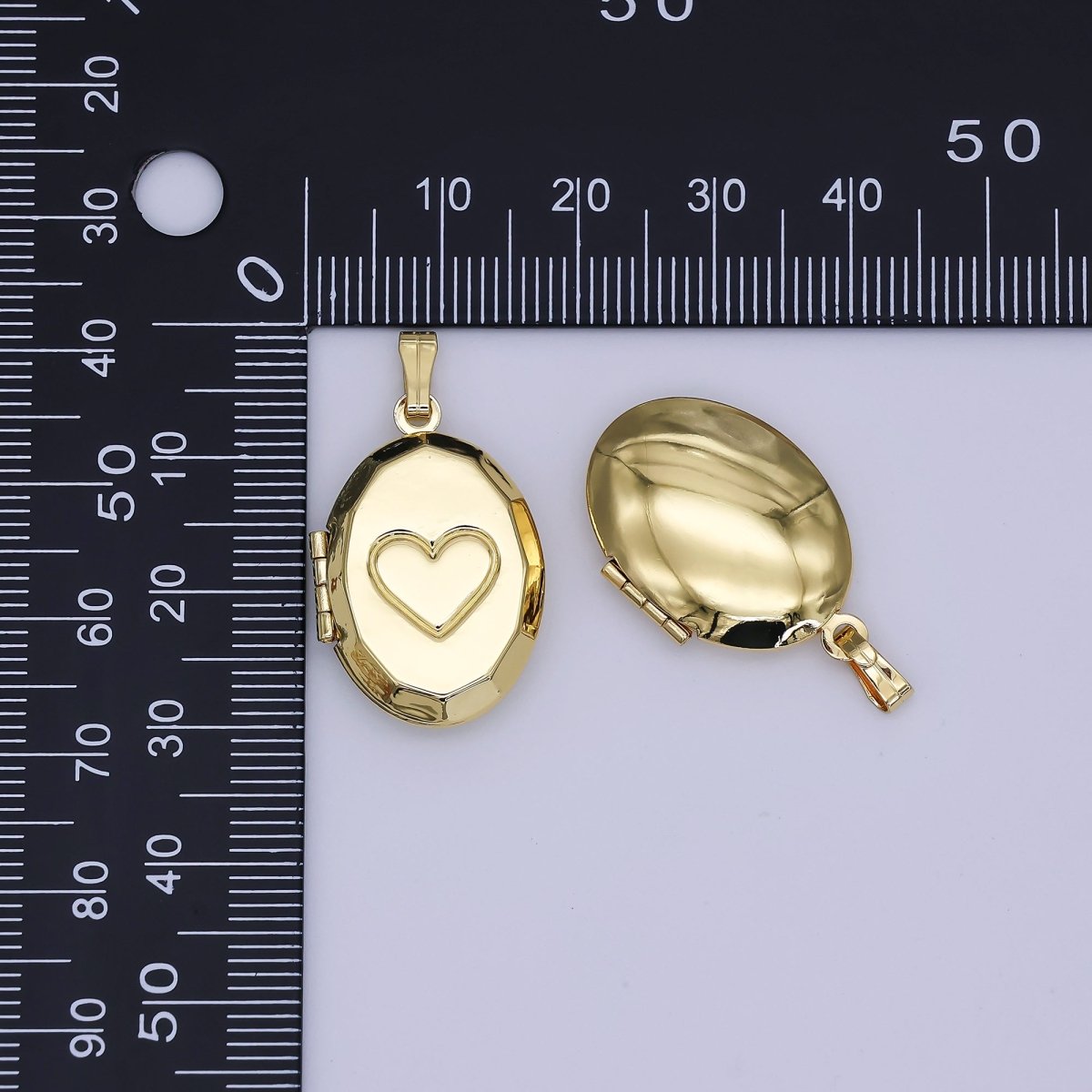 24K Gold Filled Heart Locket Pendant for Photo Charm | AH-489
