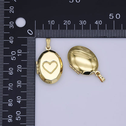 24K Gold Filled Heart Locket Pendant for Photo Charm | AH-489