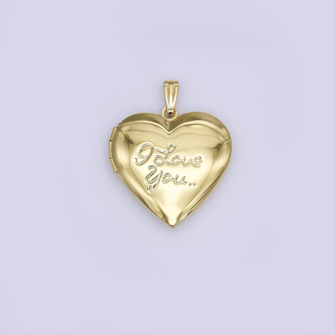 24K Gold Filled Heart Locket Pendant I love You Charm | AH486