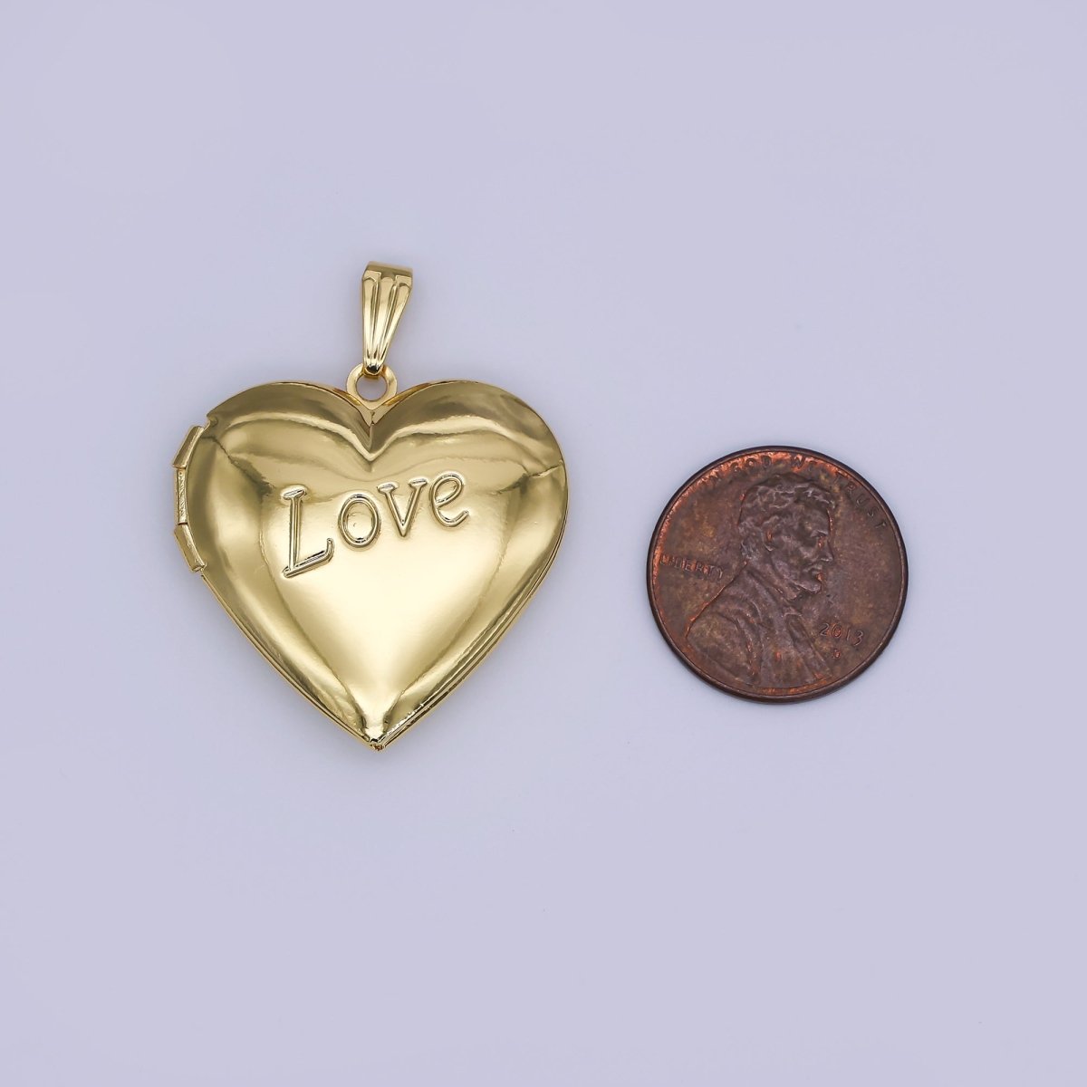24K Gold Filled Heart Locket Pendant Love Photo Charm | AH484
