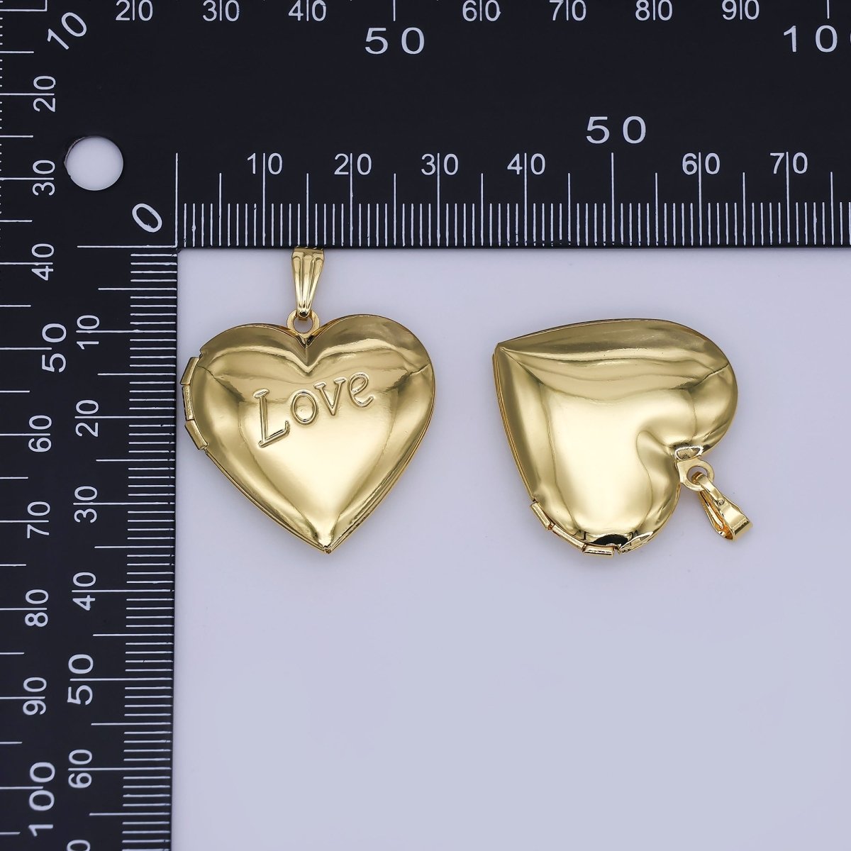 24K Gold Filled Heart Locket Pendant Love Photo Charm | AH484