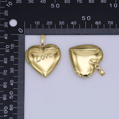 24K Gold Filled Heart Locket Pendant Love Photo Charm | AH484