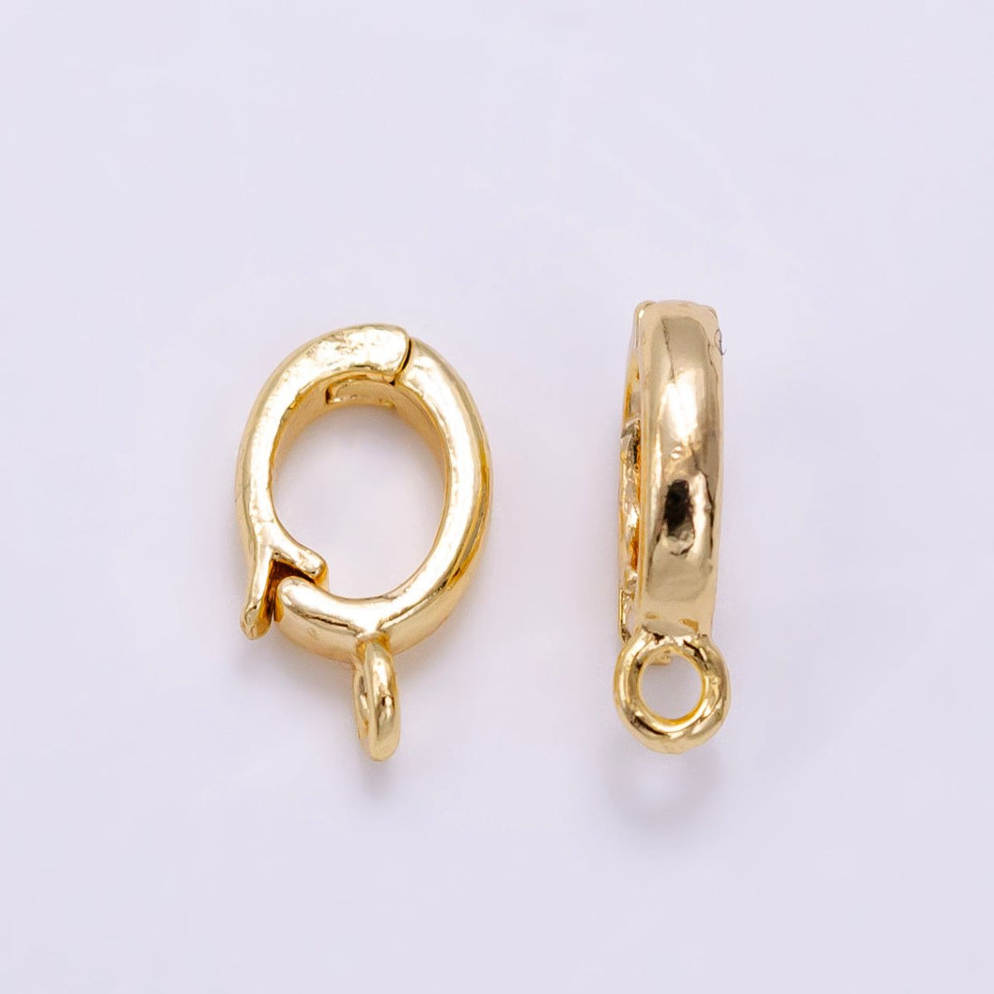 24K Gold Filled Heart Oval Open Loop Interchangeable Charm Holder Jewelry Making Supply | Z-443