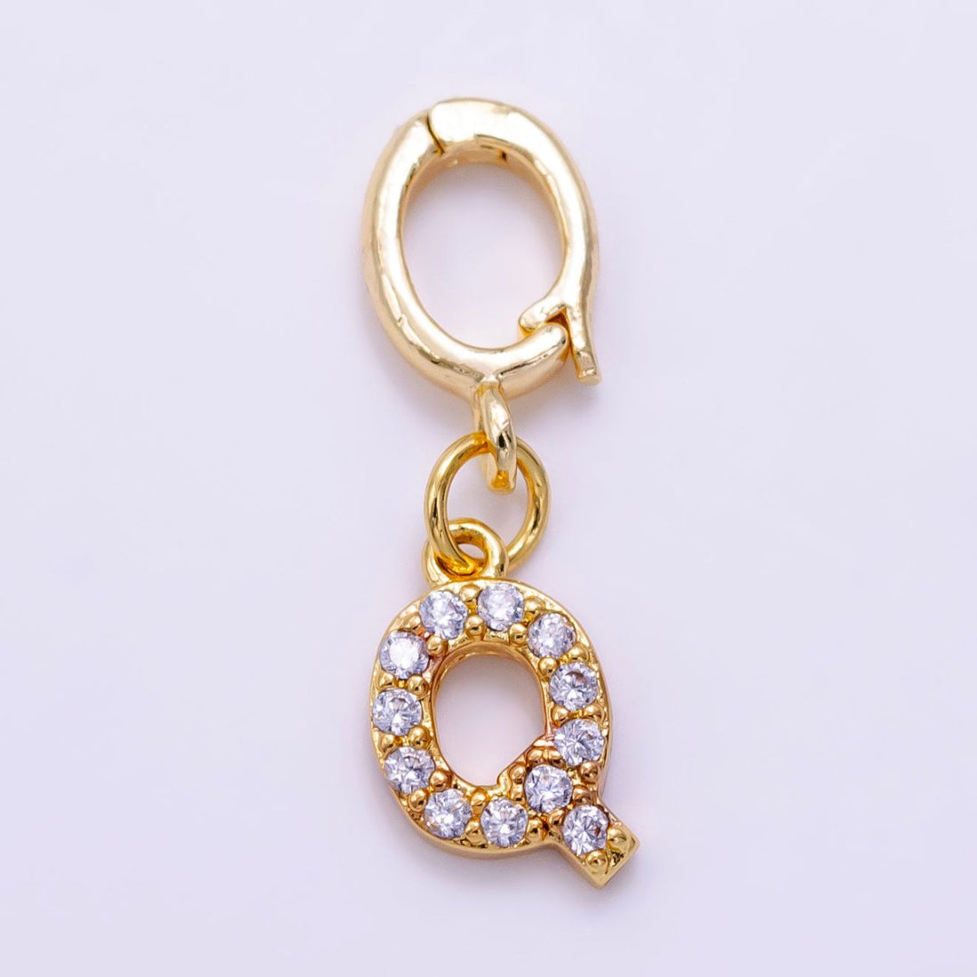24K Gold Filled Heart Oval Open Loop Interchangeable Charm Holder Jewelry Making Supply | Z-443