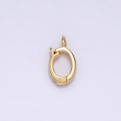 24K Gold Filled Heart Oval Open Loop Interchangeable Charm Holder Jewelry Making Supply | Z-443