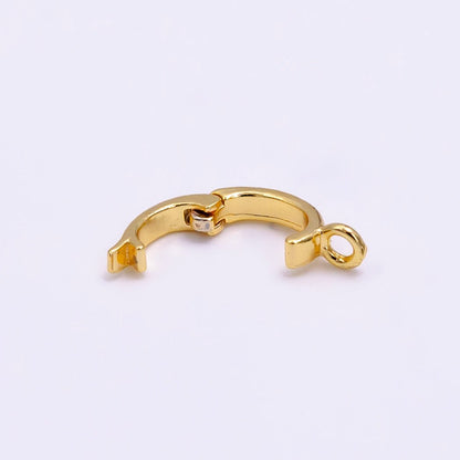 24K Gold Filled Heart Oval Open Loop Interchangeable Charm Holder Jewelry Making Supply | Z-443