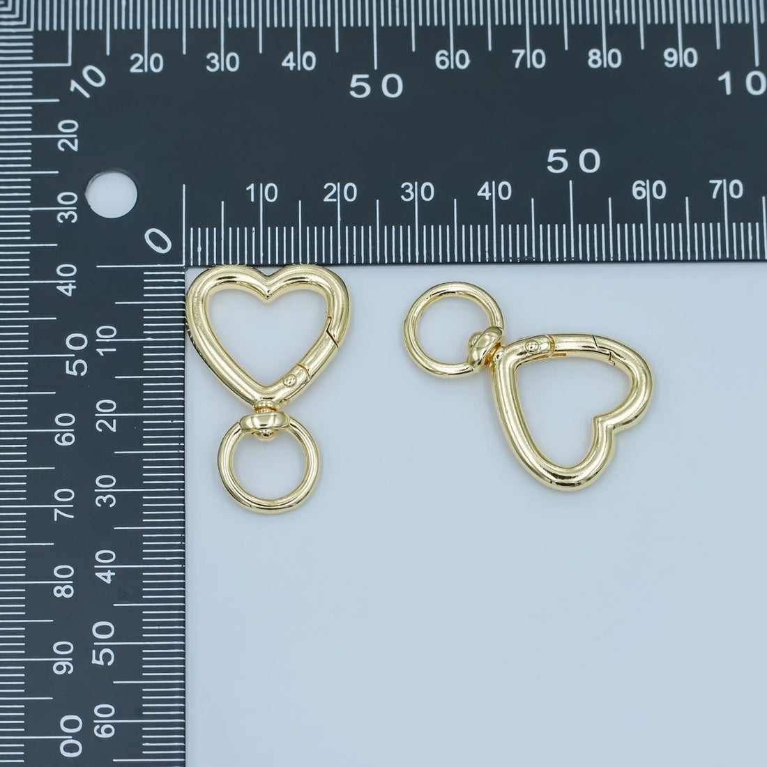 24K Gold Filled Heart Push Gate Swivel Bag Charm Finding | Z1142
