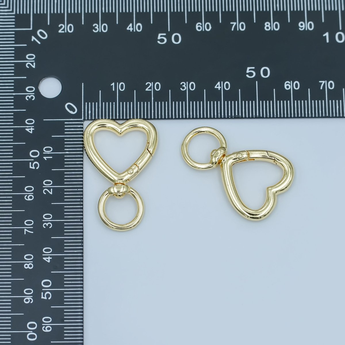 24K Gold Filled Heart Push Gate Swivel Bag Charm Finding | Z1142