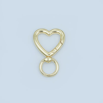 24K Gold Filled Heart Push Gate Swivel Bag Charm Finding | Z1142
