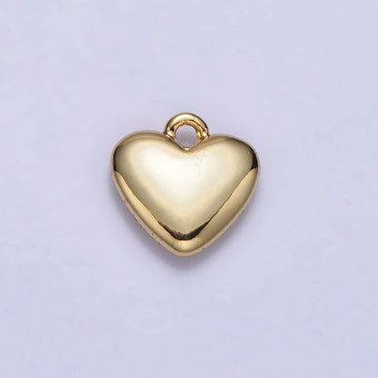 24K Gold Filled Heart Valentine Love Add-On Charm in Gold &amp; Silver | AC-347 AC-348